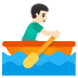 man rowing boat, light skin tone